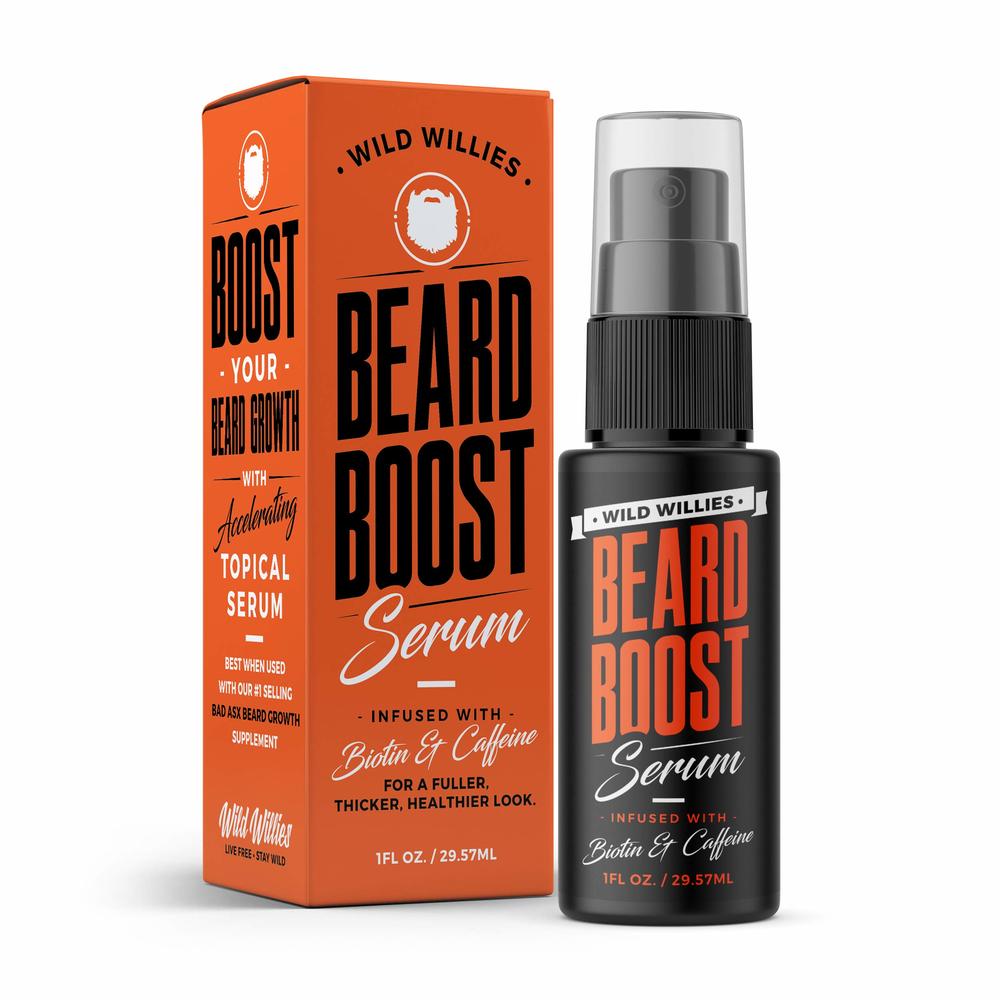 Wild Willies Beard Growth Serum with Biotin & Caffeine by Wild Willies - Natural Beard Care for Thicker, Fuller Healthier Beard - Mens Facial