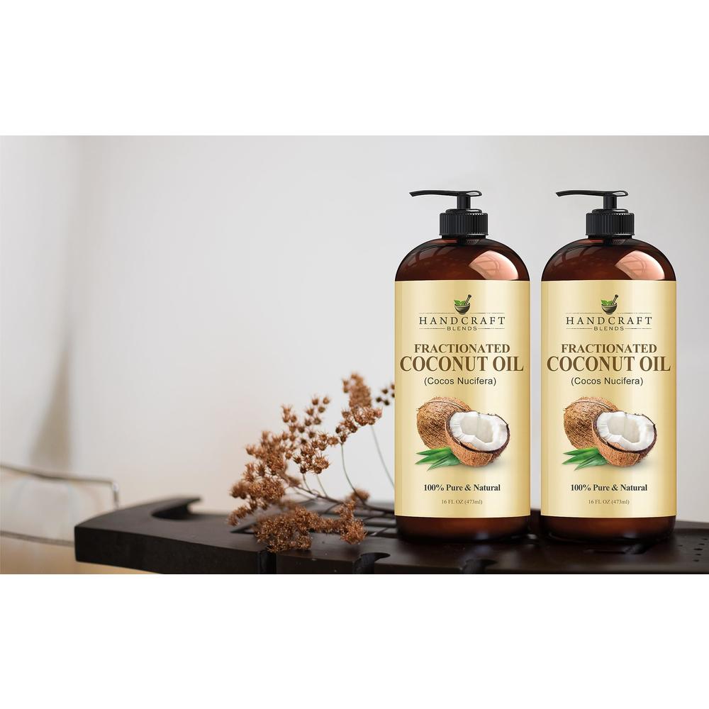 Handcraft Blends Handcraft Fractionated Coconut Oil - 100% Pure & Natural Premium Grade Coconut Carrier for Essential Massage Oil, Moisturizing H