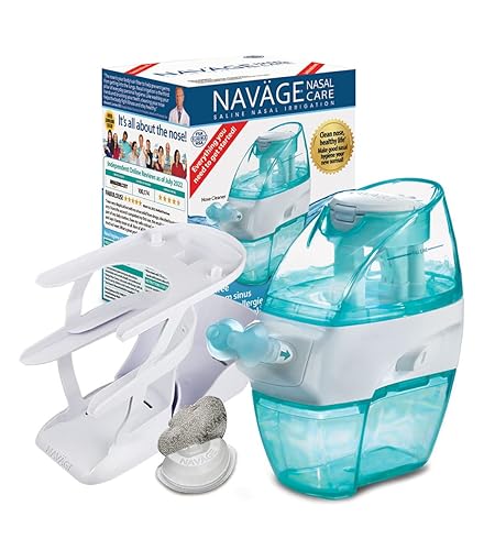 Navage Nasal Irrigation Essentials Bundle: Navage Nose Cleaner, 20 SaltPods, Triple-Tier Countertop Caddy, Plus 10 Bonus SaltPod