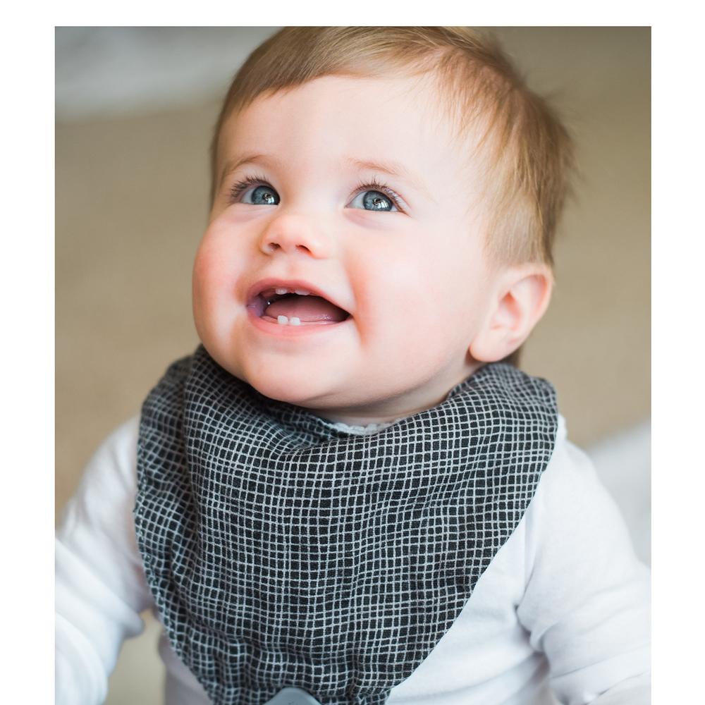Nuby Baby Bibs - 3 Pc Muslin Bibs - Reversible 100% Natural Cotton Teething Bib - Baby Bibs For Girls And Boys, Baby Essentials
