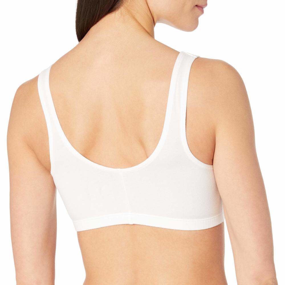 Fruit of the Loom Women's Front Close Builtup Sports Bra, WHITE, 34