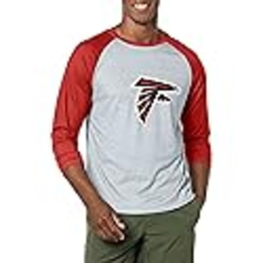 FOCO Men's NFL Team Raglan T-Shirt, Gray Big Logo, Small