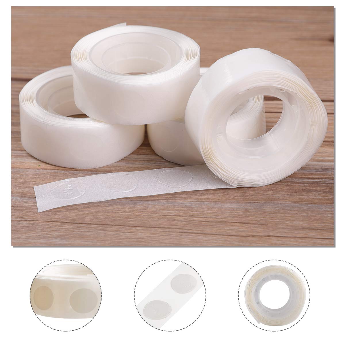 gegemaoyi 3000pcs Glue Point Clear Balloon Glue Removable Adhesive Dots Double Sided Dots of Glue Tape for Balloons Craft Glue Points Dots