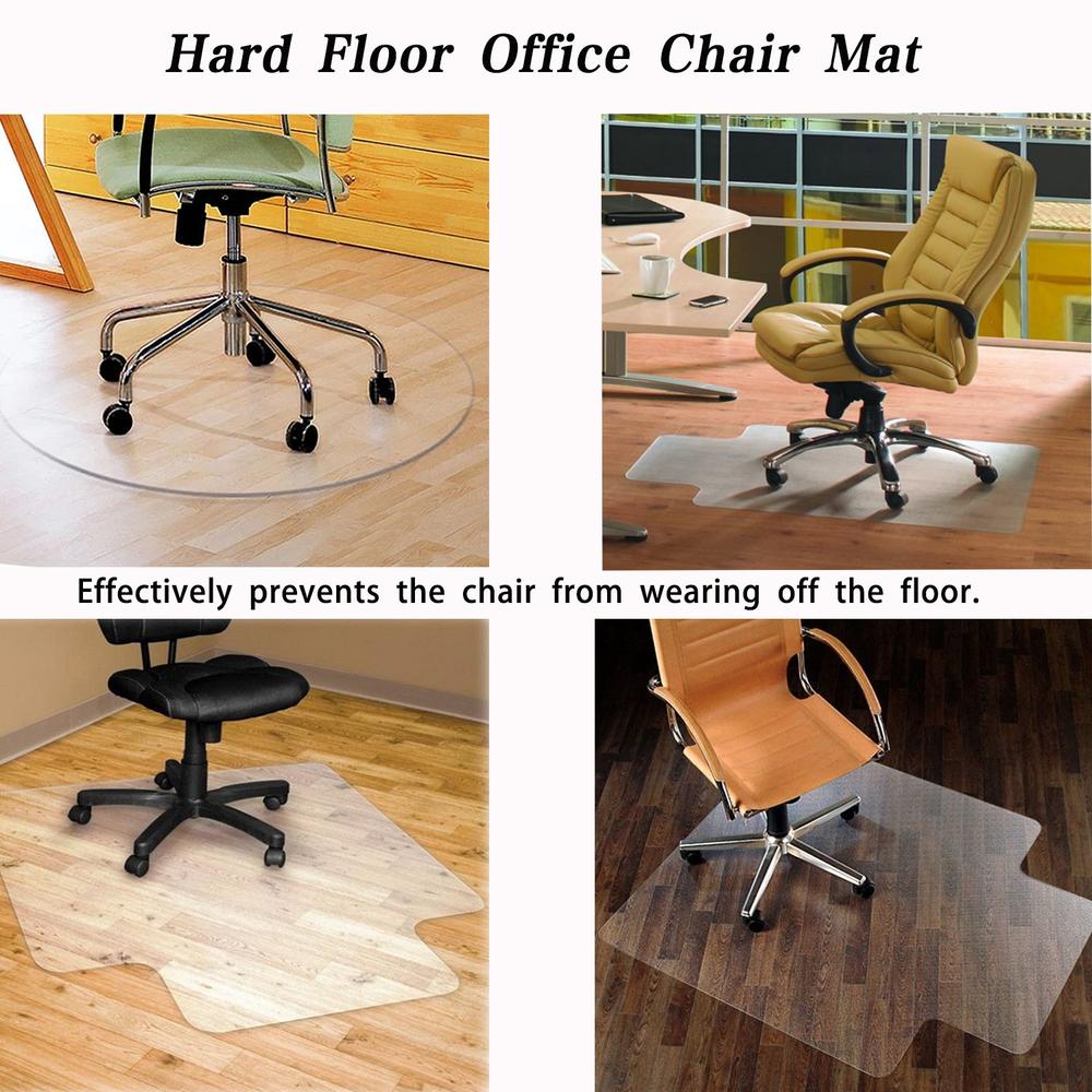 SHAREWIN Large Office Chair Mat for Hard Floors - 59''x47'',Heavy Duty Clear Wood/Tile Floor Protector PVC Transparent by SHAREW