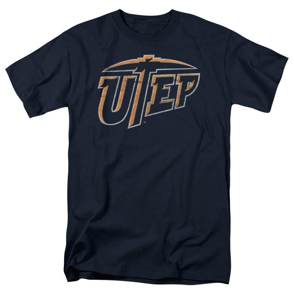 Logovision UTEP UT El Paso Official Distressed Primary Logo Unisex Adult T Shirt,University of Texas at El Paso, 2X-Large