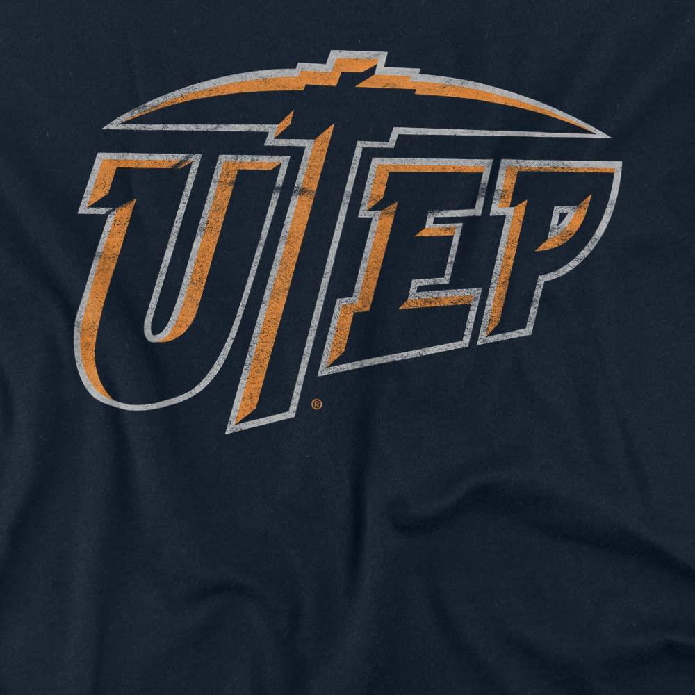 Logovision UTEP UT El Paso Official Distressed Primary Logo Unisex Adult T Shirt,University of Texas at El Paso, 2X-Large