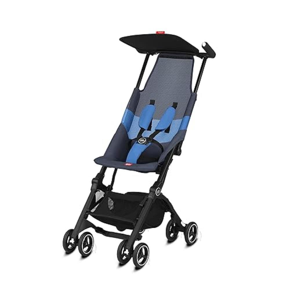 gb Pockit Air All Terrain Ultra Compact Lightweight Travel Stroller with Breathable Fabric in Night Blue , 28x17.5x39.8 Inch (Pa