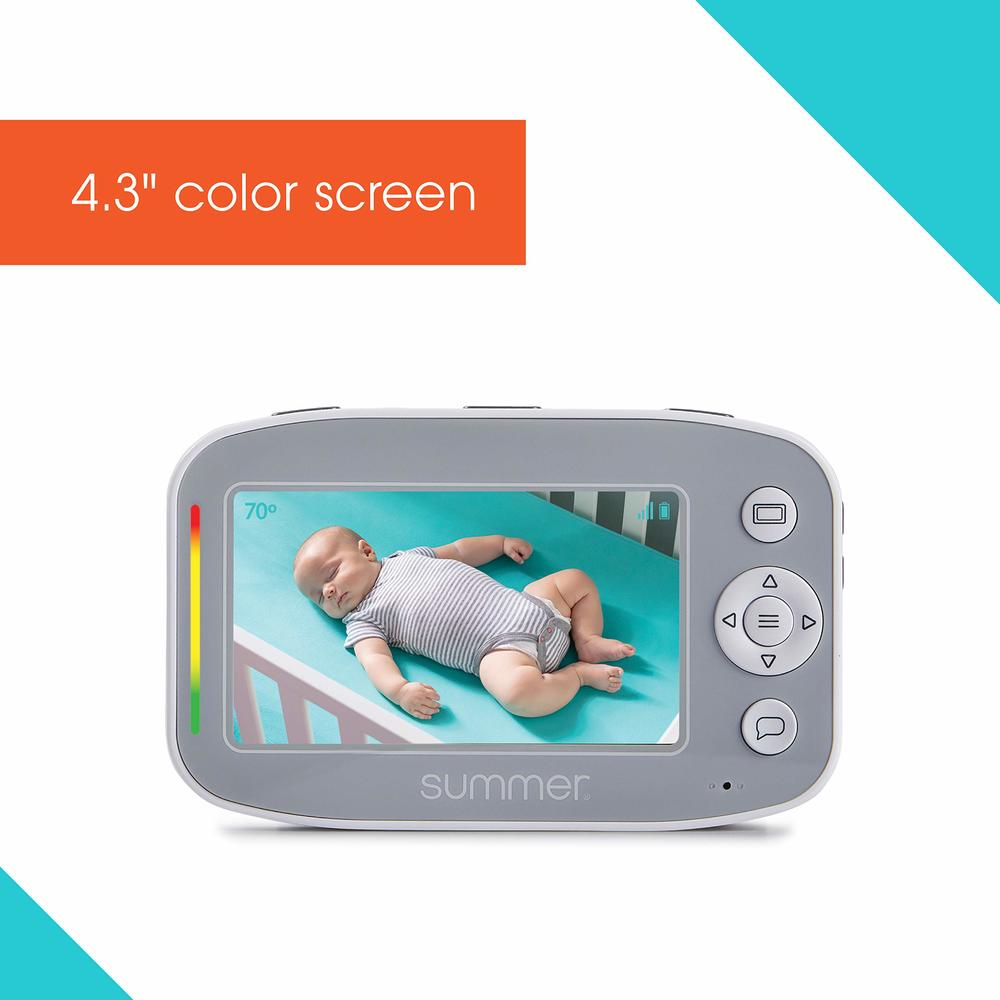 Summer Infant Summer Baby Pixel Cadet Video Baby Monitor with 4.3-Inch Color Display, Remote Steering Camera - Baby Video Monitor with Clearer