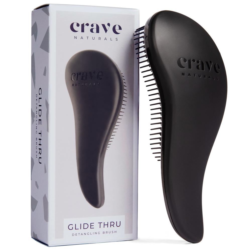 Crave Naturals Glide Thru Detangling Brush for Adults & Kids Hair, Detangling Brush for Black Natural Hair, Curly, Straight, Wet