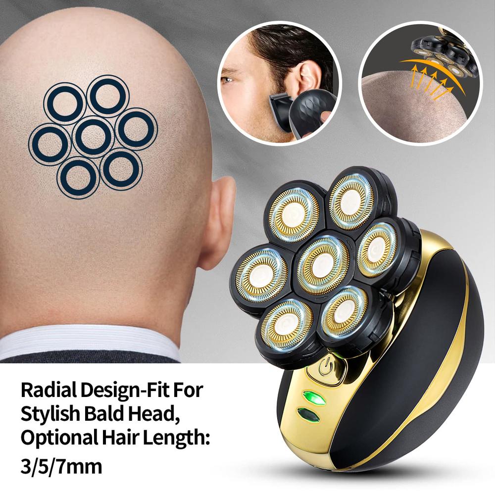 VOTMONI Head Shaver for Bald Men Upgrade 7D Electric Shavers Waterproof Bald Head Close Shaver for Men Rechargeable Rotary Shave