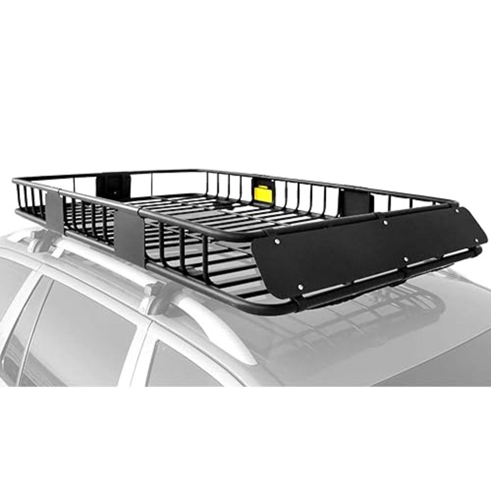 XCAR Roof Rack Carrier Basket Rooftop Cargo Carrier with Extension Black Car Top Luggage Holder 64"x 39"x 6" Universal for SUV C