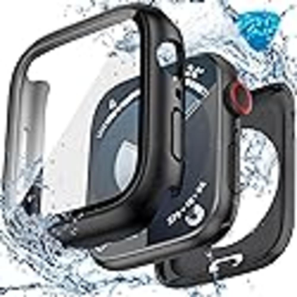 Goton [2 in 1] Goton Waterproof Case for Apple Watch Series 9 8 7 41mm, 360° All-Round Protective Hard PC Front & Back Bumper with HD 