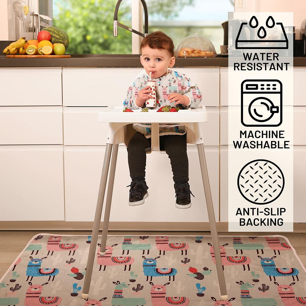 THE KIDS DEPT. Baby Splat Mat for Under High Chair Floor Mat -Splash Mat, Waterproof Floor Mat - Anti Slip, Washable, Extra Larg