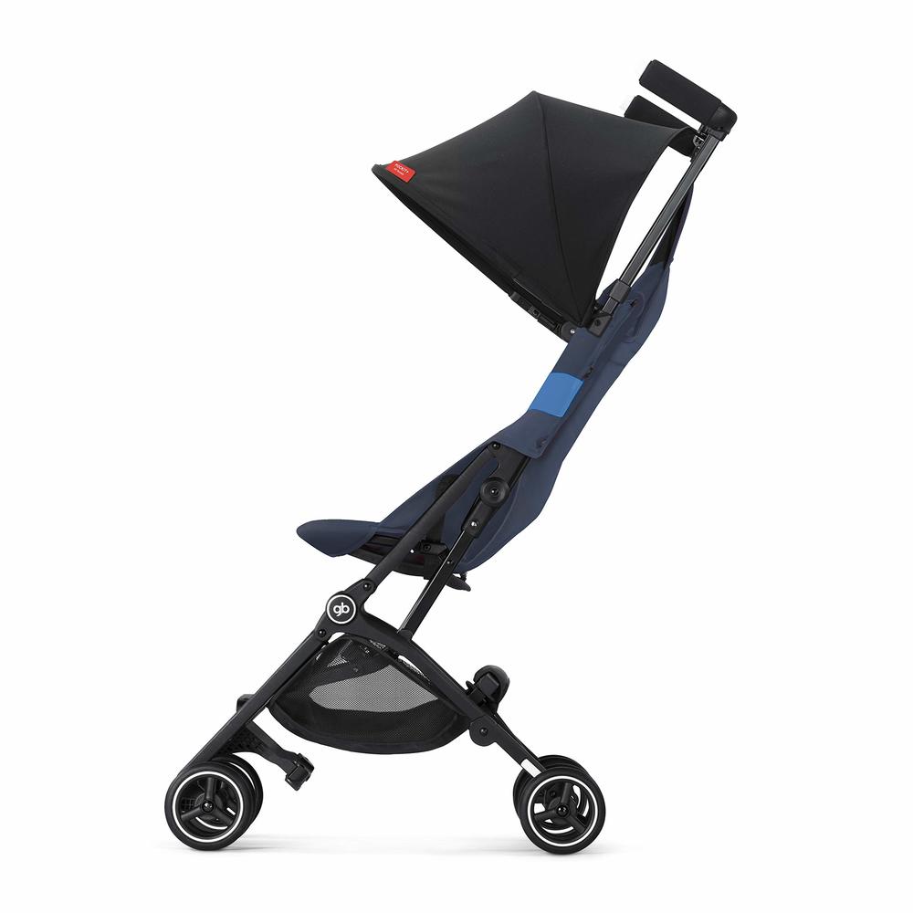 gb Pockit+ All-Terrain, Ultra Compact Lightweight Travel Stroller with Canopy and Reclining Seat in Night Blue, 10.6 pounds