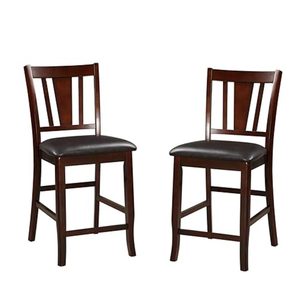 Benjara Wooden High Chair, Set Of 2, Brown/Black