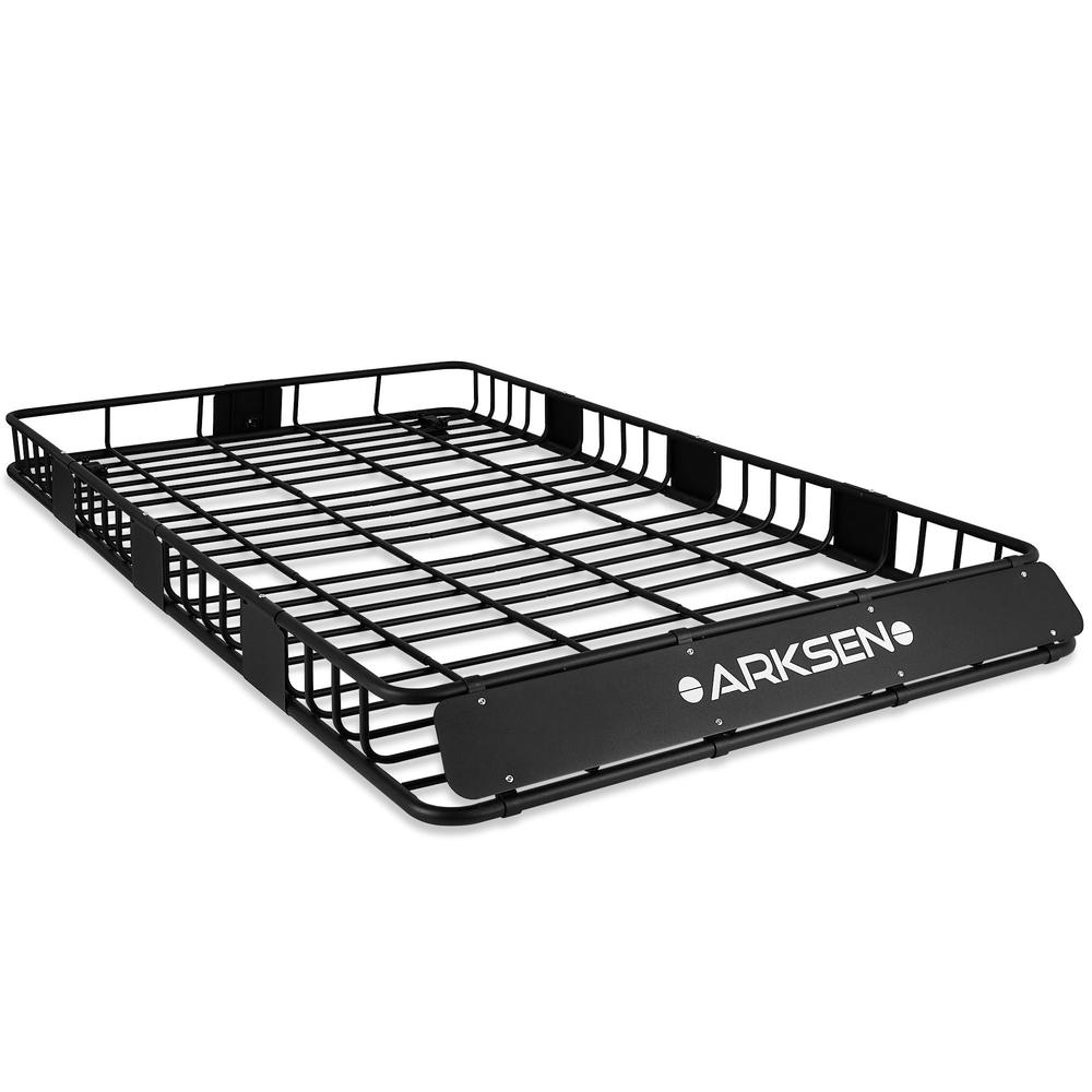 ARKSEN 84 x 50 Inch Universal Extra Wide 150LB Heavy Duty Roof Rack Cargo with Extension Car Top Luggage Holder Carrier Basket f