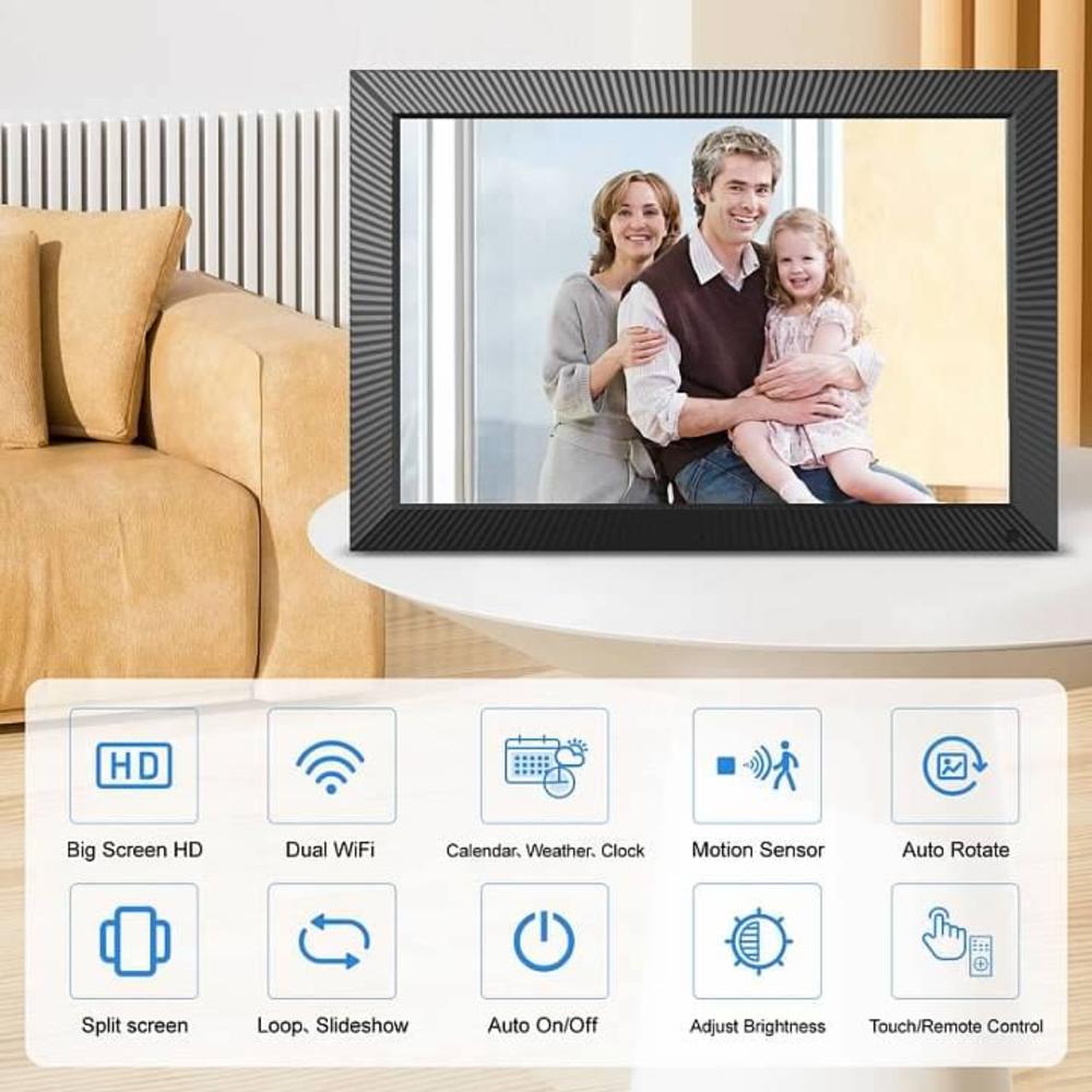 FULLJA Extra Large Digital Picture Frame - 19 inch Dual-WiFi Digital Photo Frame Wall Mountable, 32GB WiFi Smart Frame, Full Function, 