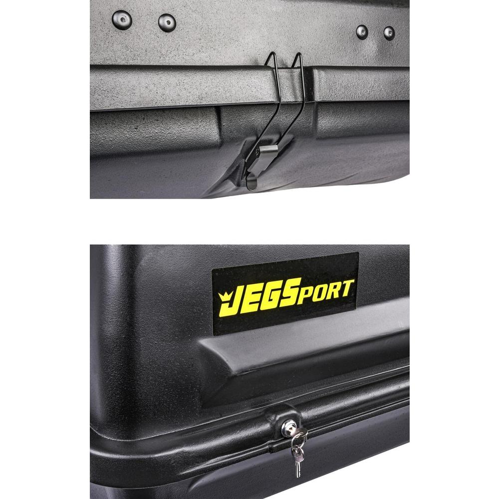 JEGS Rooftop Cargo Carrier for Car Storage - Large Roof Rack Cargo Carrier - Heavy Duty Waterproof Storage - Made in USA - 18 Cu
