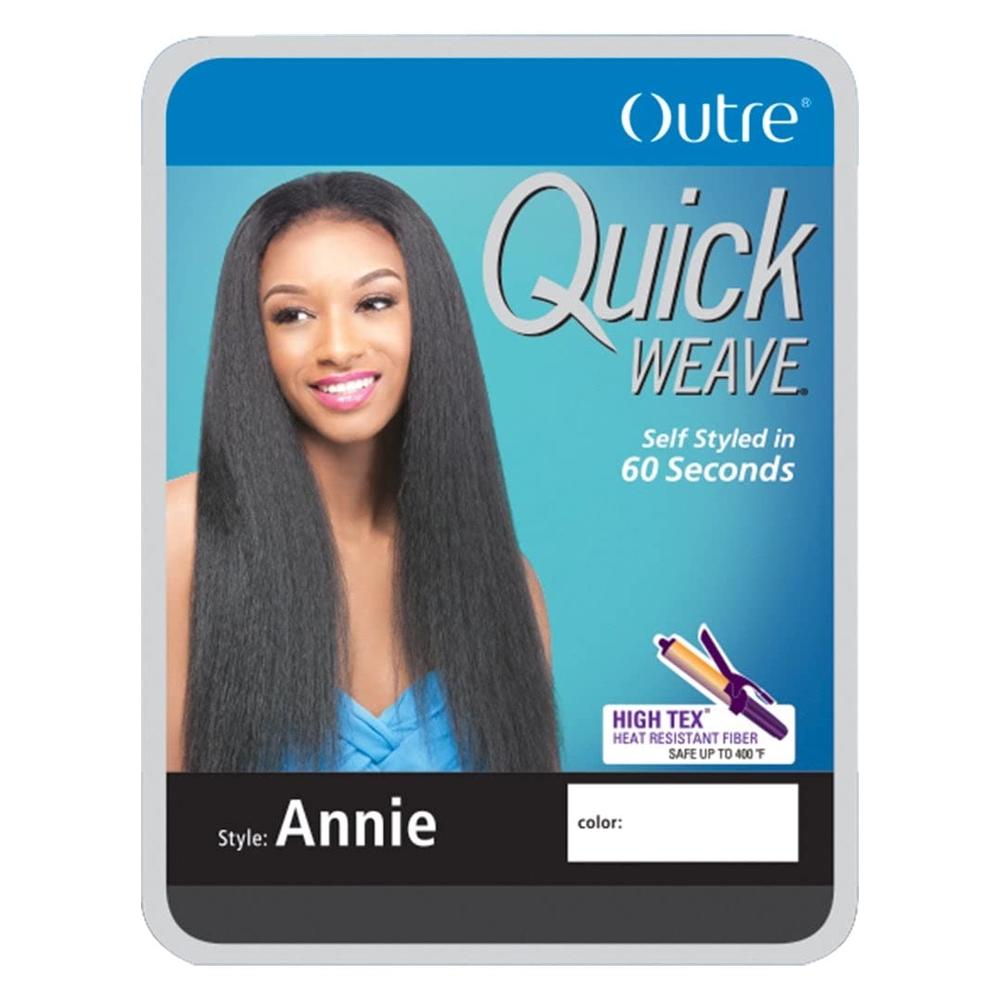 Outre Synthetic Hair Half Wig Quick Weave Annie, 1B