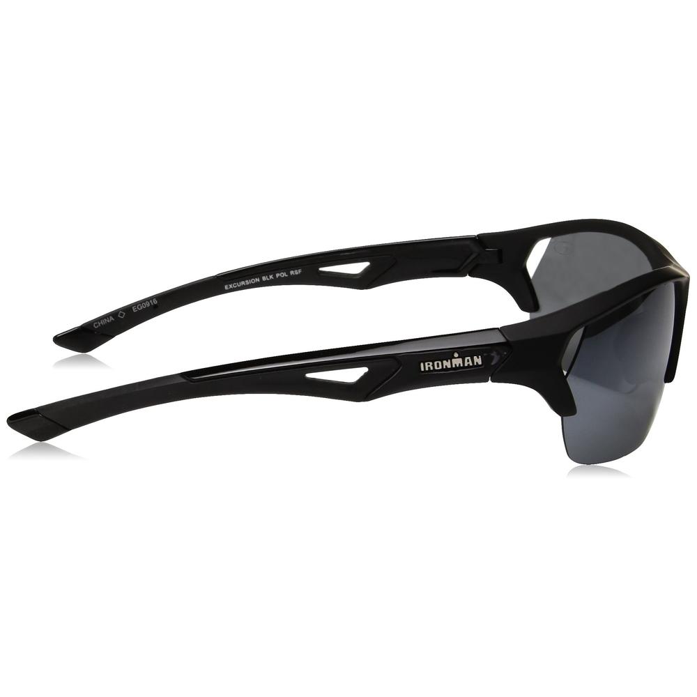 IRONMAN Men's Excursion Sunglasses Wrap, Black, 63 mm