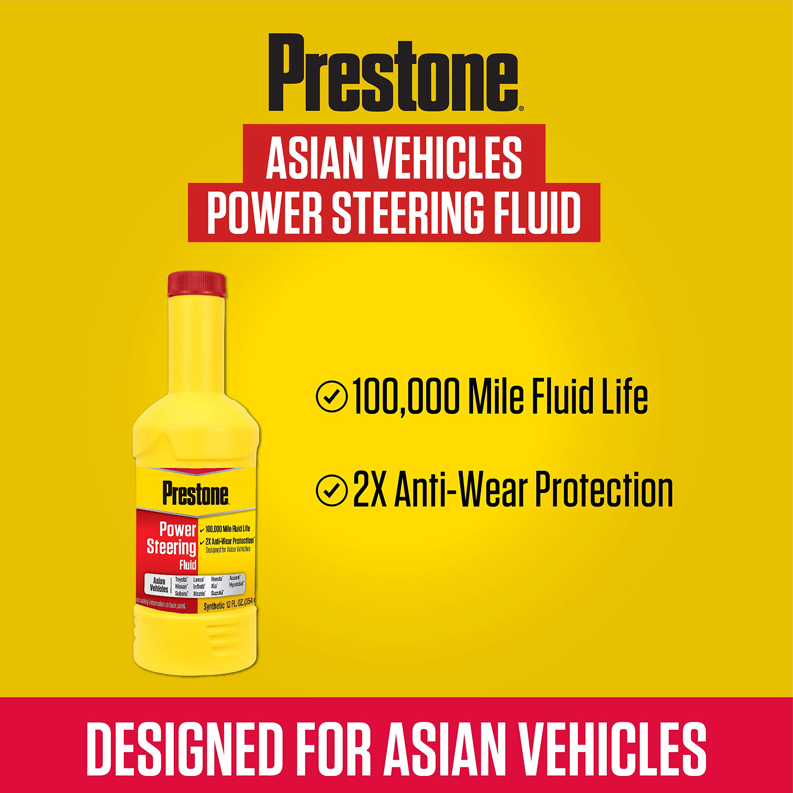 Prestone AS269 Power Steering Fluid for Asian Vehicles - 12 oz.