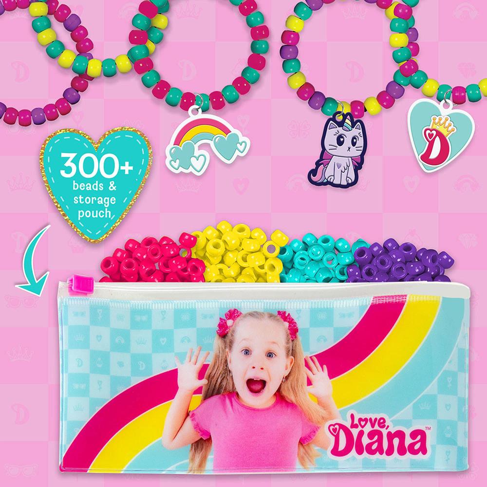 Fashion Angels Love, Diana DIY Bracelet Kit- (56218), 300+ Colorful Beads and Charms, Includes Keeper Pouch, Screen-Free/Arts an