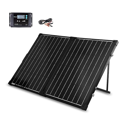 Renogy 200 Watt 12 Volt Portable Solar Panel with Waterproof 20A Charger Controller, Foldable 100W Solar Panel Suitcase with Adj