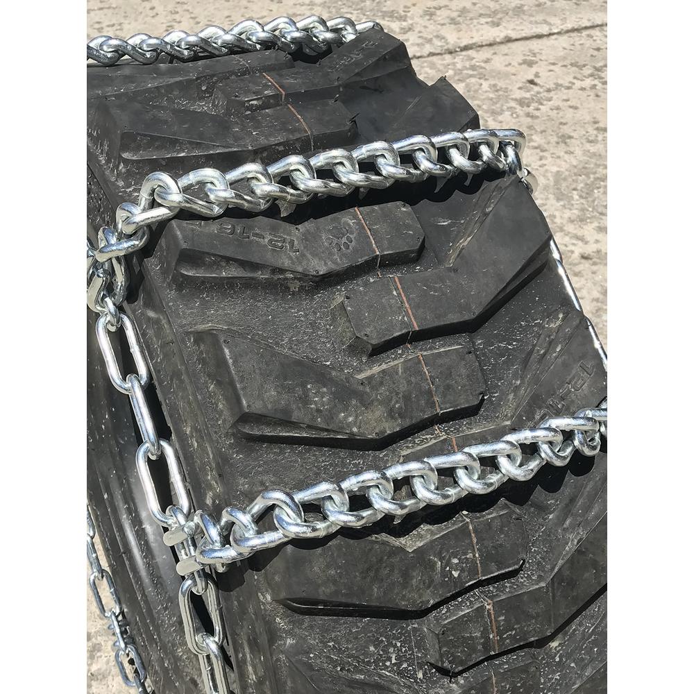 TireChain.com 9.5-28, 360/70R20, 11.2-24, 380/70R20, 15-19.5, 340/80R18, 355/80R20 Ladder Tractor Tire Chains set of 2