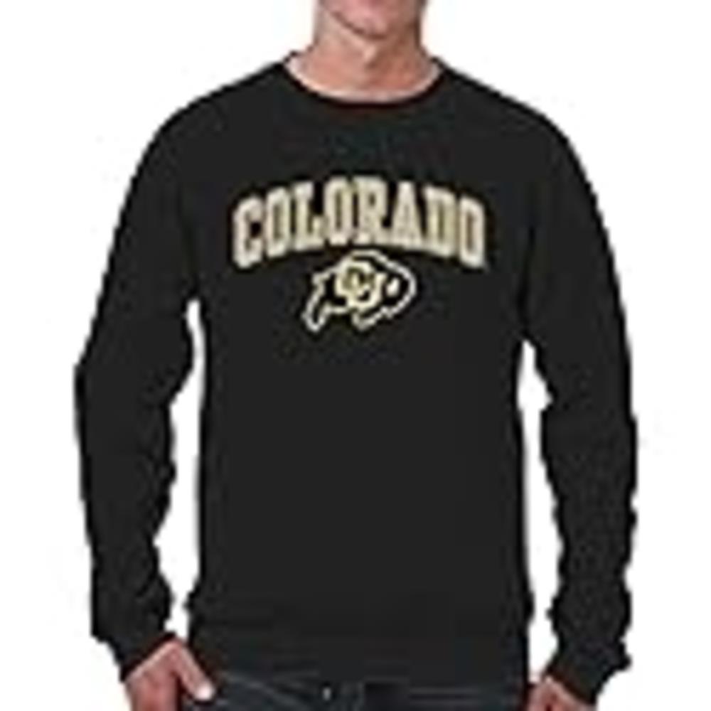 Campus Colors Adult Arch & Logo Soft Style Gameday Crewneck Sweatshirt (Colorado Buffaloes - Black, Large)