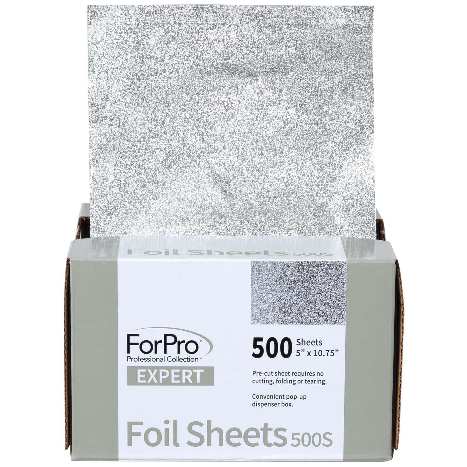 ForPro Professional Collection ForPro Expert Embossed Foil Sheets 500S, Aluminum Foil, Pop-Up Foil Dispenser, Hair Foils for Color Application and Highlighting