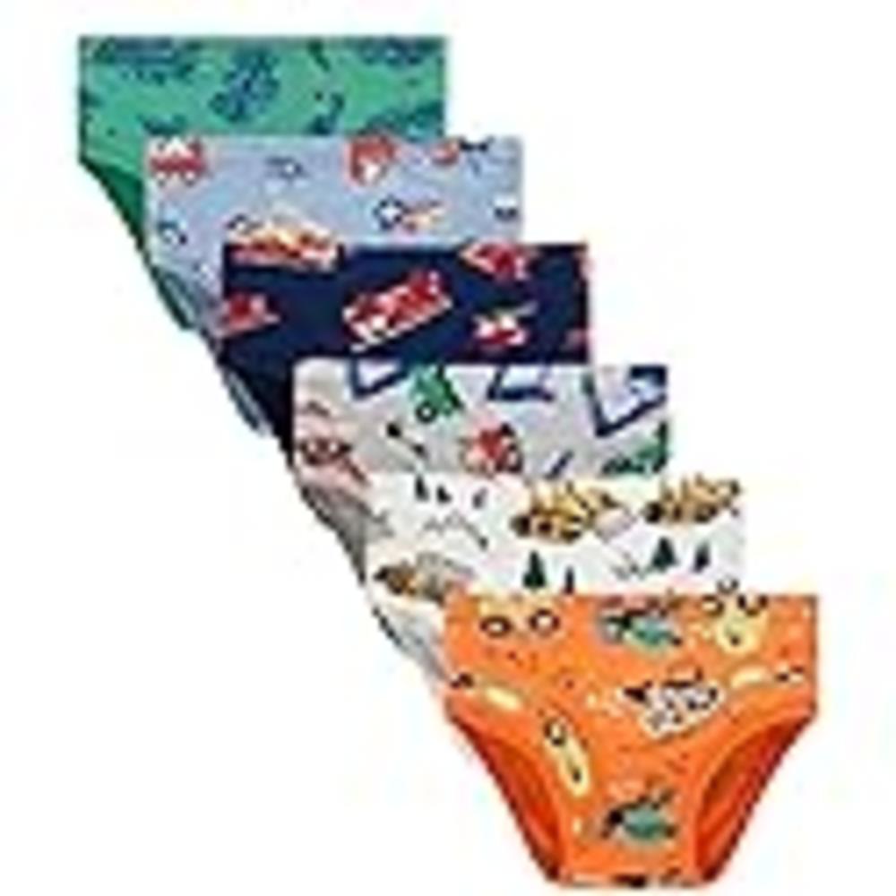 Boboking Little Boys Briefs Dinosaur Truck Toddler Kids Underwear (Pack of  6) 9/10Y Multi Color