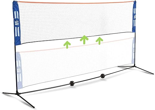 JOOLA HIT MIT Adjustable Height Portable Badminton Net Set - Competition Multi Sport Indoor or Outdoor Net for Playing Picklebal