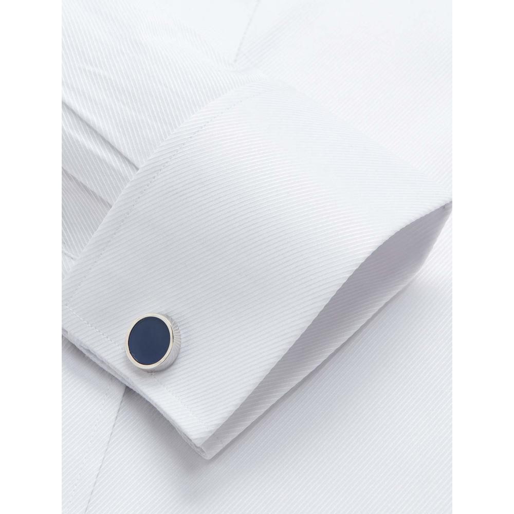 Alimens & Gentle French Cuff Regular Fit Dress Shirts (Cufflink Included) - Color: White New, Size: 21" Neck 35"-36" Sleeve