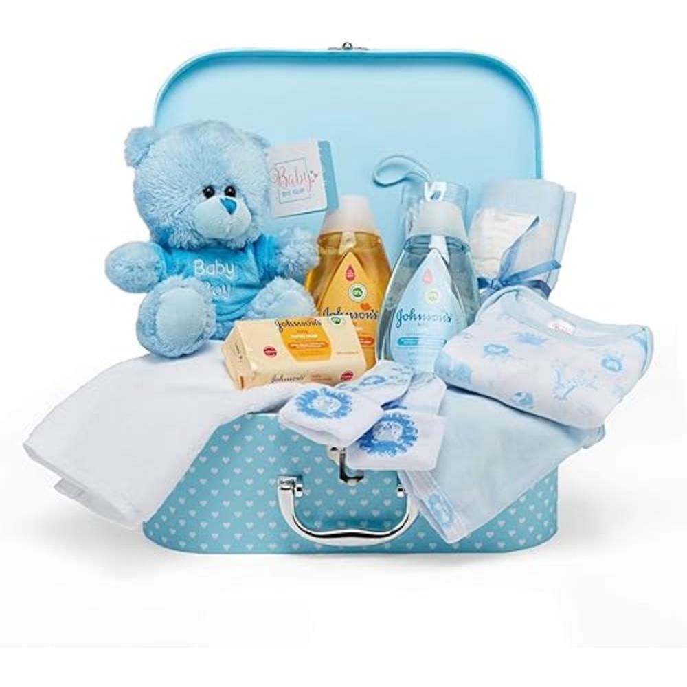 Baby Box Shop Baby Boy Gift Basket for Newborns - Baby Gifts for Boys Collection, Baby Gift Set for Newborn Baby Boy - New Born 