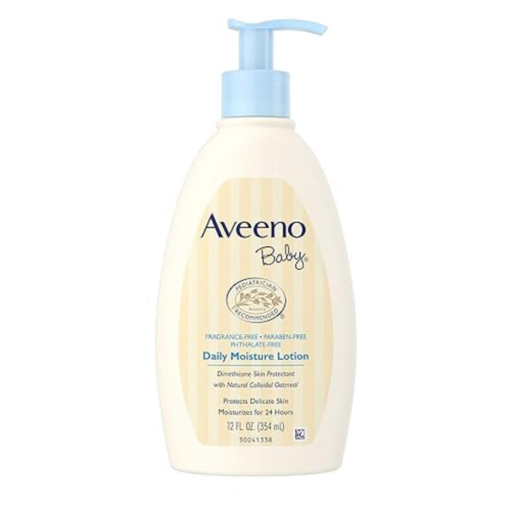 Aveeno Baby Daily Moisture Lotion with Natural Colloidal Oatmeal & Dimethicone, Fragrance-Free, 12 fl. oz