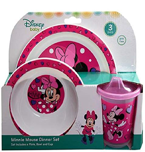 Cudlie Accessories Minnie Mouse 3pc PP Dinner Set in Open Box (Plate, Bowl and Cup)