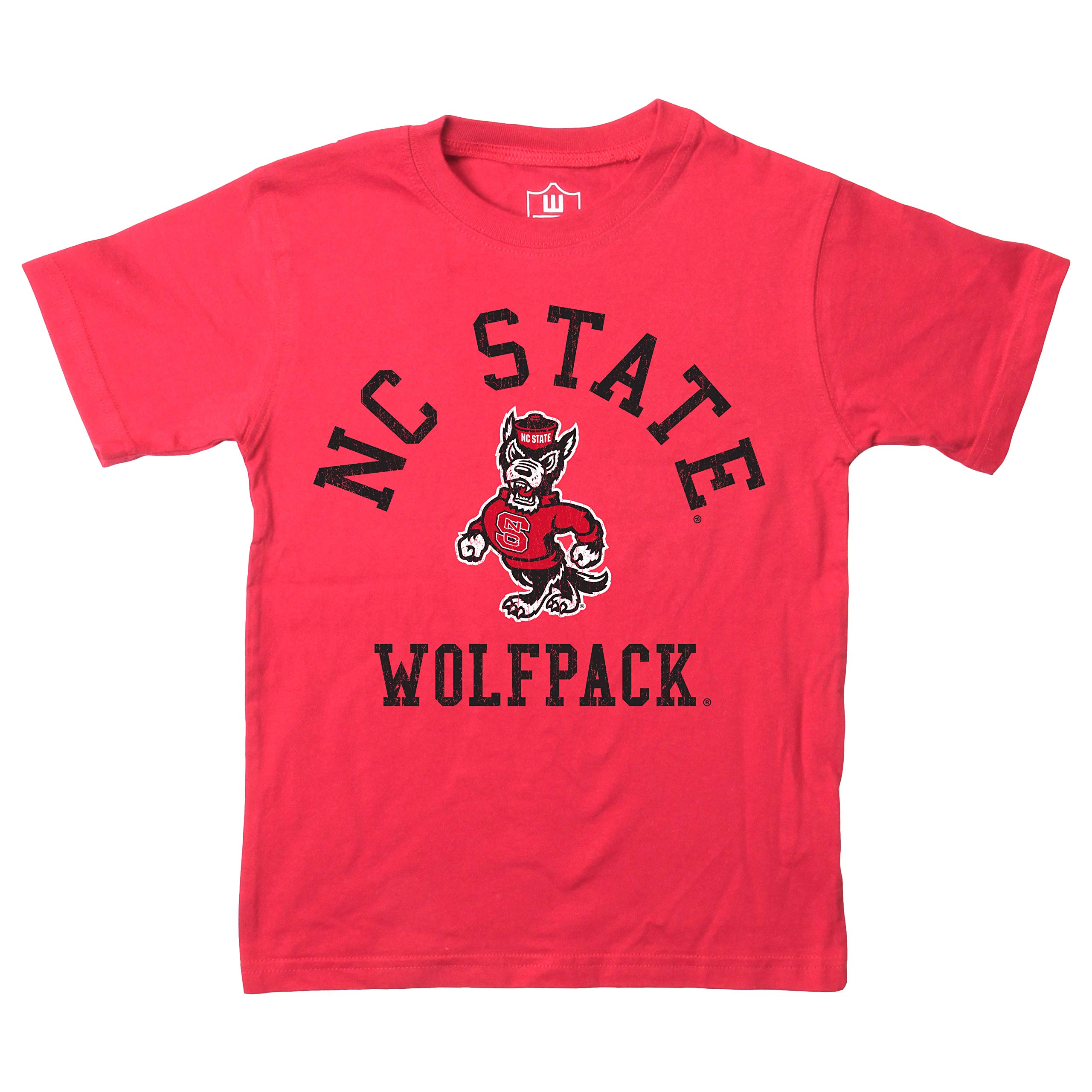 Wes and Willy NCAA Kids S/S Organic Cotton Tee Shirt, North Carolina State Wolfpack, Cherry, 3T
