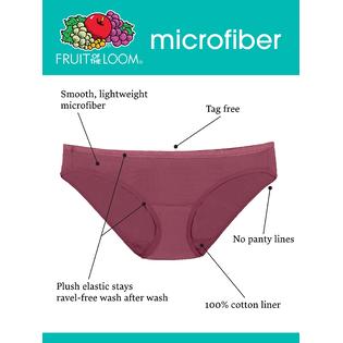 Fruit of the Loom womens Microfiber Panties (Regular & Plus Size) Briefs,  Brief - 6 Pack Assorted, 5 US
