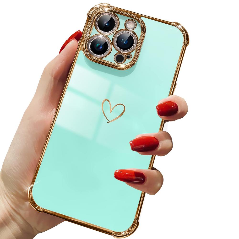DAVIKO Compatible with iPhone 13 Pro Case for Women, Luxury Soft TPU Shockproof Protective Phone Case, Full Camera Protection Ra