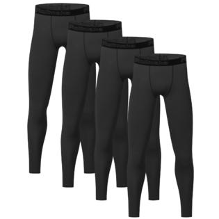 Rolimaka 4 Pack Youth Boys' Compression Leggings Tights Athletic Pants  Sports Base Layer for Kids Cold Gear 4 Black L