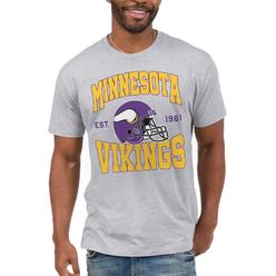 Junk Food Clothing x NFL - Minnesota Vikings - Team Helmet - Kids Short Sleeve T-Shirt for Boys and Girls - Size Medium
