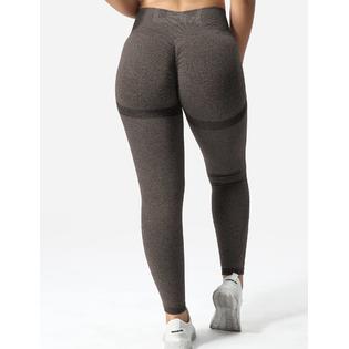QOQ Women High Waist Workout Leggings Seamless Butt Lift Scrunch Booty Yoga  Pants Vital Tummy Control Compression Tights Chocola