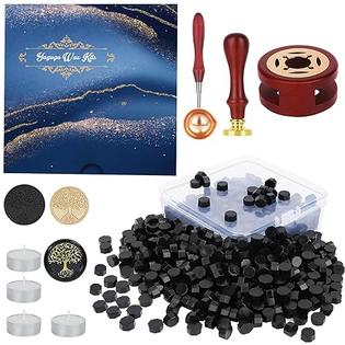 HT0017 Yagugu Wax Seal Stamp Kit, 357Pcs Wax Sealing Sets with Wax Beads, Wax  Stamp, Wax Seals Warmer, Spoon, Candles, Wax Seal Kit for