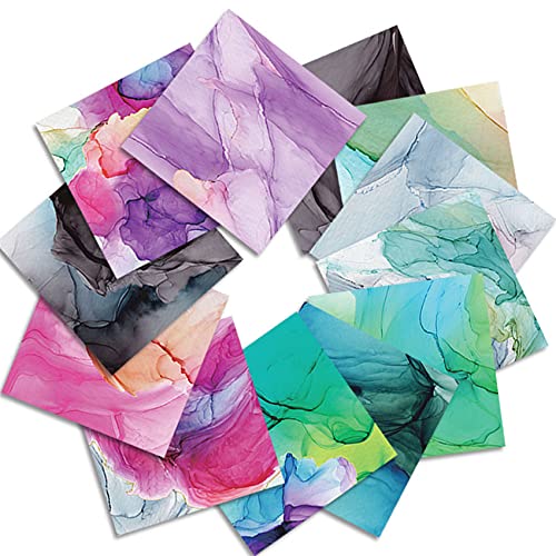DESEACO Watercolor Scrapbook Paper Pad 12×12, Single-Sided Decopodge Paper, Scrapbooking Assorted-Colors Pattern Paper Pack Card