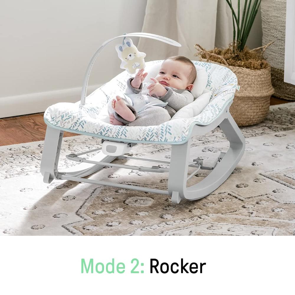 Ingenuity Keep Cozy 3-in-1 Grow with Me Vibrating Baby Bouncer Seat & Infant to Toddler Rocker, Vibrations & -Toy Bar, 0-30 Mont