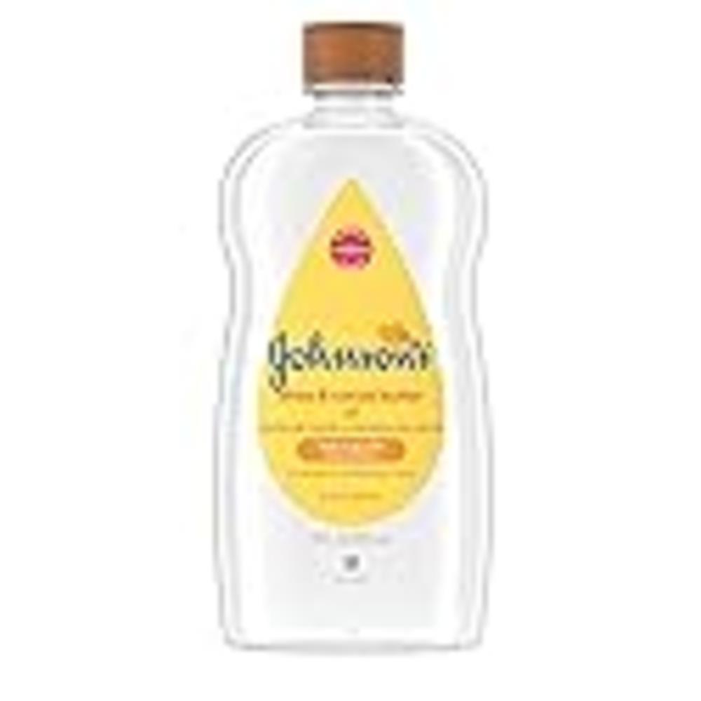 Johnson's Baby Oil, Mineral Oil Enriched with Shea & Cocoa Butter to Prevent Moisture Loss, Hypoallergenic, 20 fl. oz