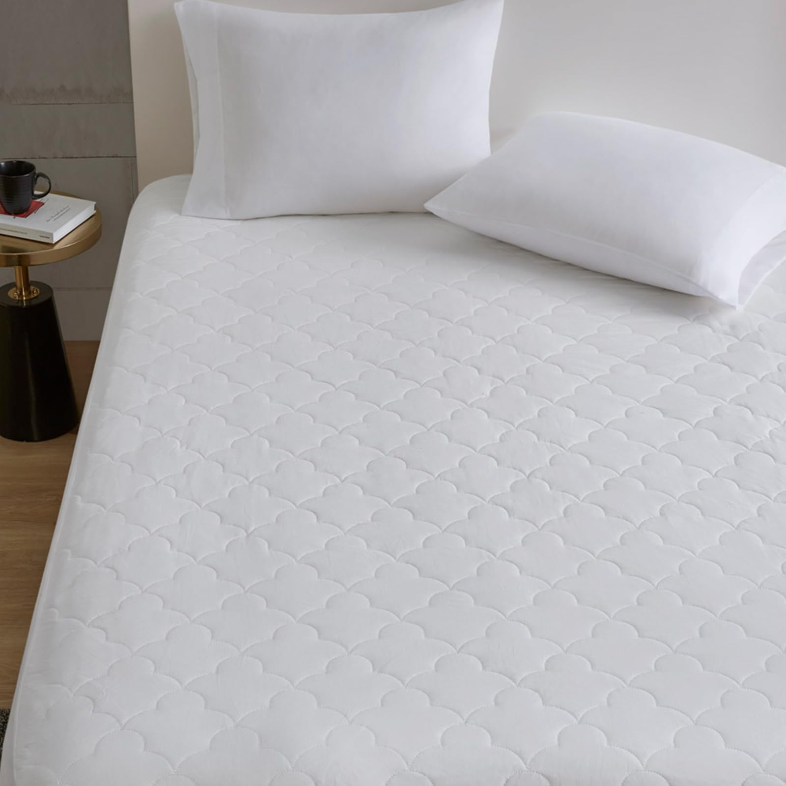 Sleep Philosophy Queen Mattress Pad, Cotton Mattress Protector Classic Cloud Quilted Bed Cover, All Natural Breathable Mattress