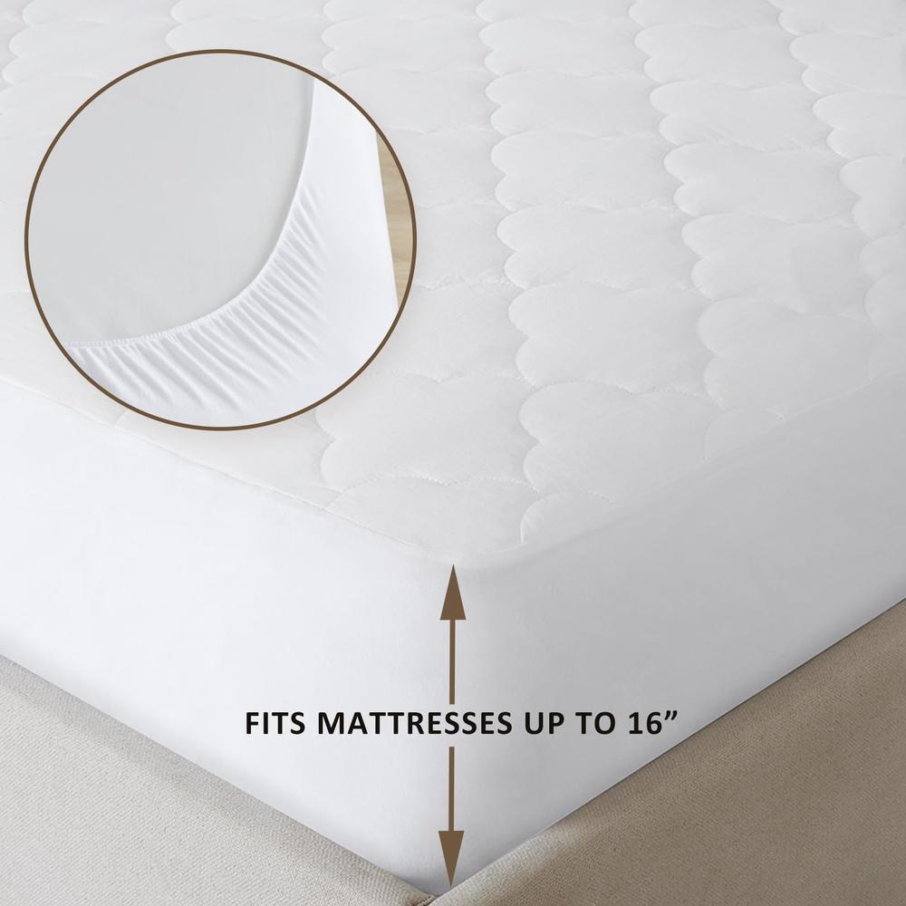 Sleep Philosophy Queen Mattress Pad, Cotton Mattress Protector Classic Cloud Quilted Bed Cover, All Natural Breathable Mattress