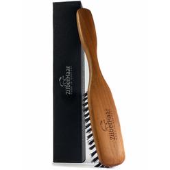 ZilberHaar Long Hair & Beard Brush - Soft 2nd Cut Boar Bristles - Perfect Skin Care for Men - Works with all Beard Balms and Bea