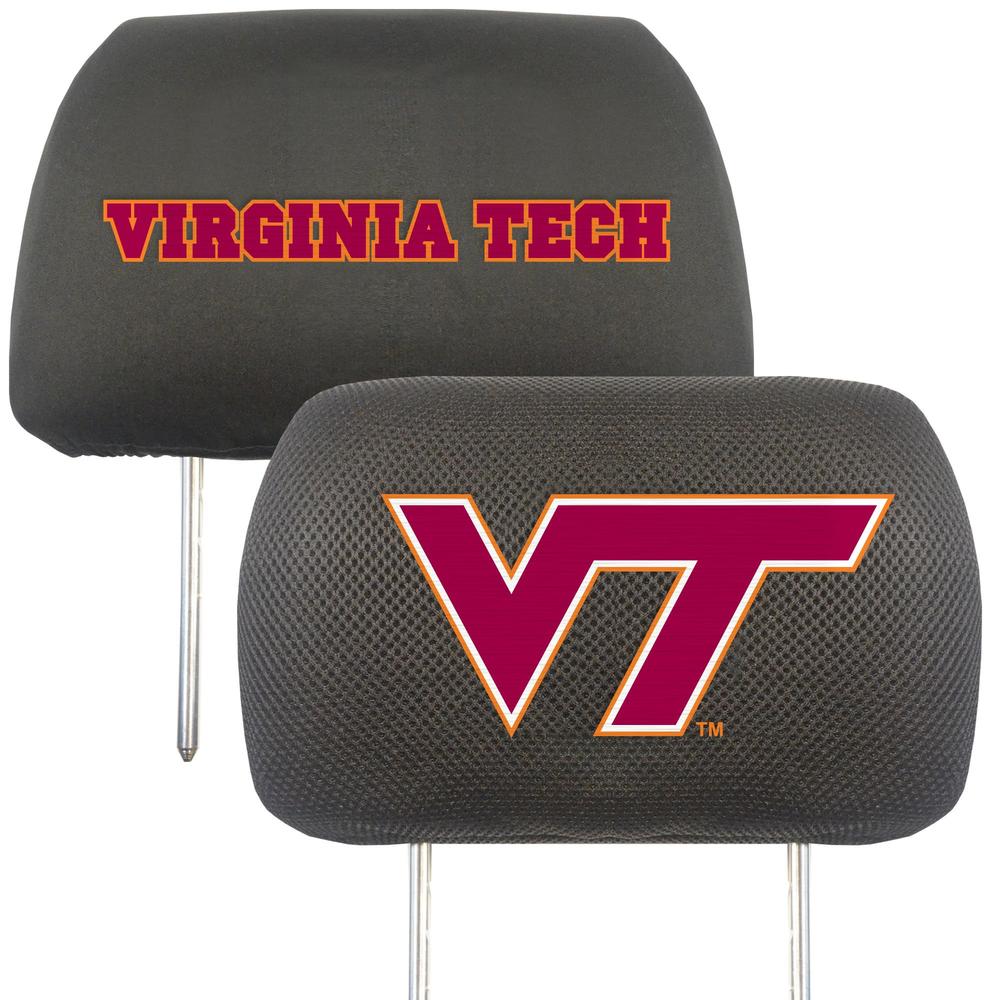 FANMATS 12602 Virginia Tech Hokies Embroidered Head Rest Cover Set - 2 Pieces